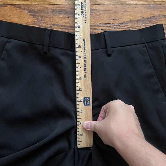 Perry Ellis Portfolio Very Slim Slacks Black Mens 32x30 Dress Pants Trousers - Picture 6 of 9